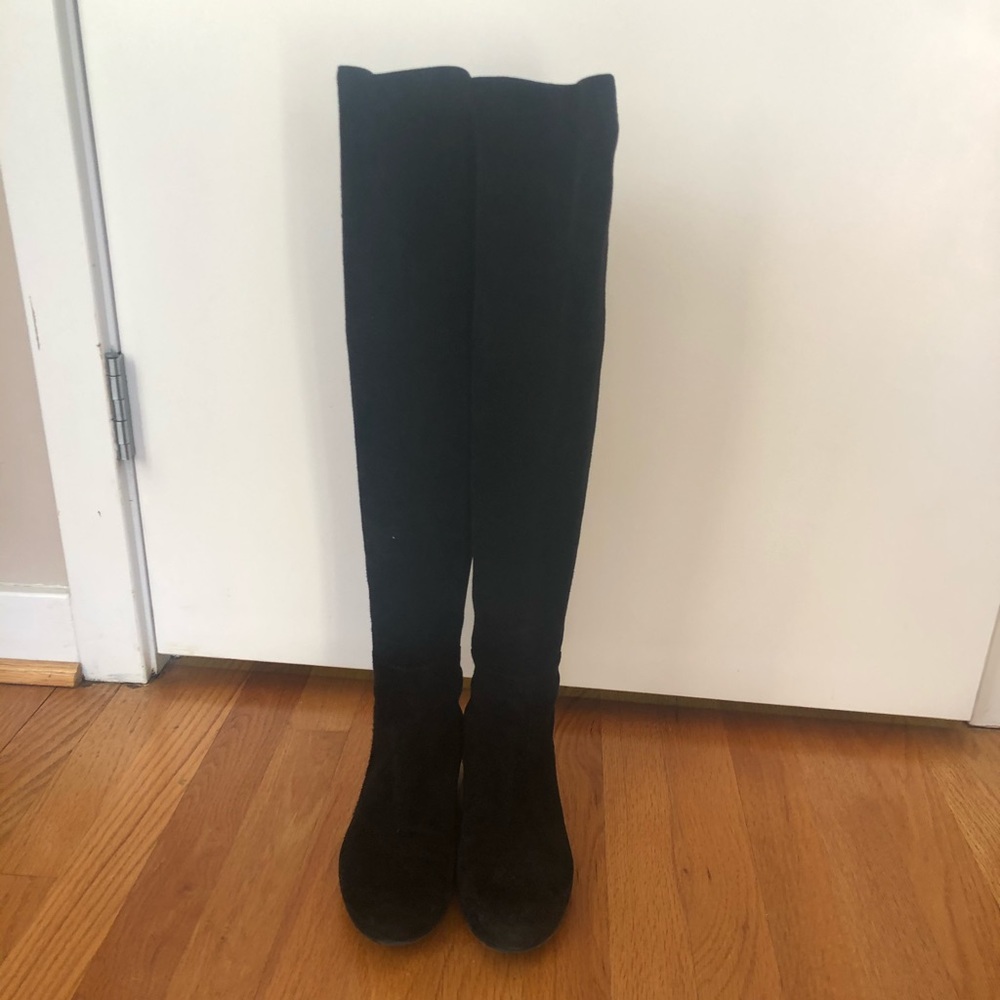 Stuart weitzman over the knee black suede boots